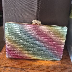 New Rhinestone Multicolor Clutch Chain Crossbody New Beautiful Leather Dust bag